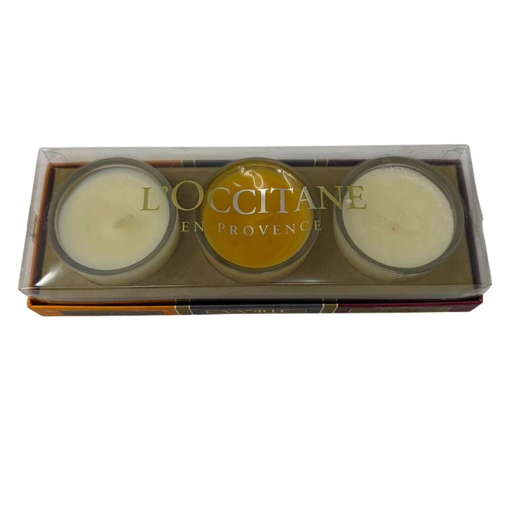 L'Occitane Scented Candle Set 3 Orange Blossom Vanilla Rose Boxed Made in France